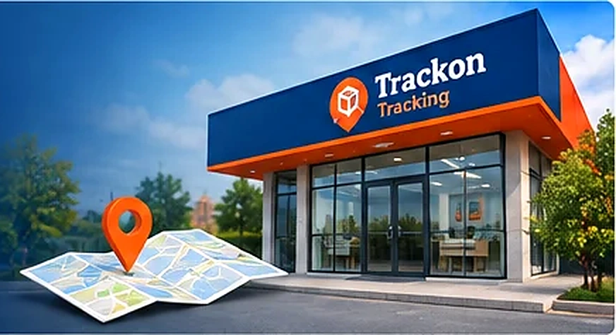 Courier branch storefront and location map