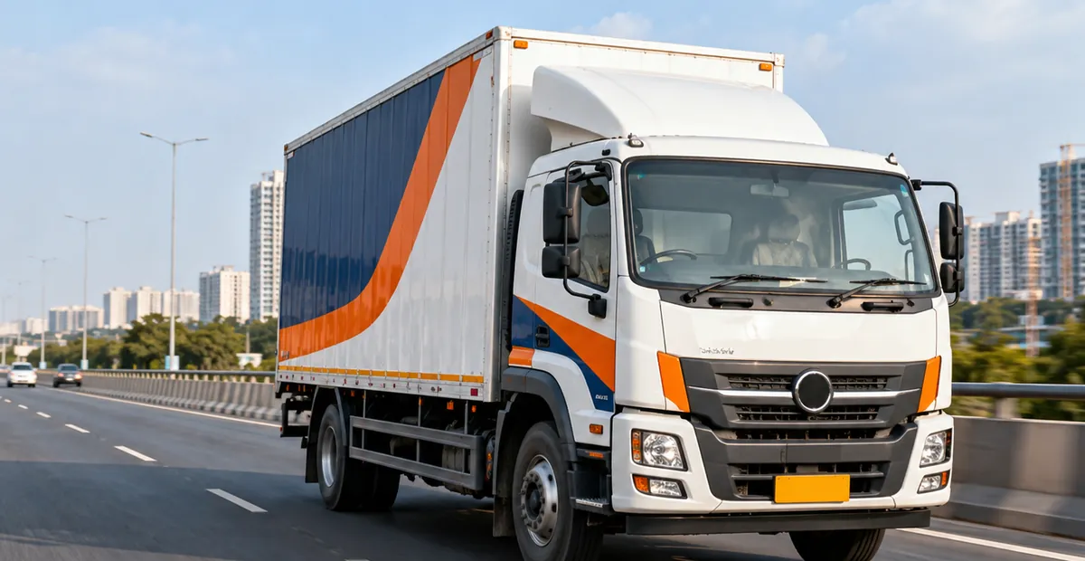 Trackon delivery van in transit